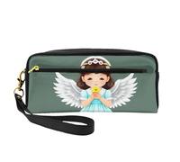 Piccola borsa di trucco del piccolo angelo carino, doppio ha parteggiato il sacchetto del cuoio di Case