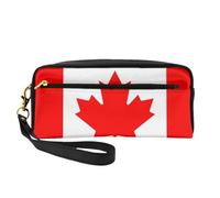 Piccola borsa di trucco della bandiera canadese, sacchetto del cuoio di CasePU parteggiato doppio della matita