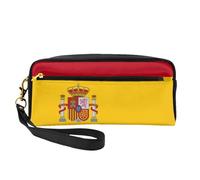 Piccola borsa di trucco della bandiera spagnola, doppio sacchetto parteggiato del cuoio di CasePU della