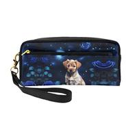 Piccola borsa di trucco della rosa blu del cucciolo, doppio ha parteggiato il sacchetto del cuoio di Cas