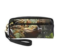 Piccola borsa di trucco delle lucertole spinose, doppio sacchetto parteggiato del cuoio di CasePU della