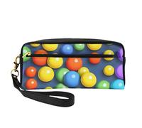 Piccola borsa di trucco delle palle variopinte, doppio sacchetto parteggiato del cuoio di Case