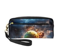 Piccola borsa di trucco di tennis del fulmine, doppio ha parteggiato il sacchetto del cuoio di