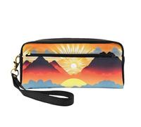 Piccola borsa di trucco luminosa dell'alba, doppio sacchetto parteggiato del cuoio di CasePU della matita