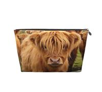 Piccola borsa di trucco per la borsa impermeabile borsa da toilette piccole borse cosmetiche per le donne, Highland Vitello Carino, One Size