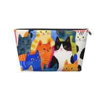 Piccola borsa di trucco per la borsa impermeabile borsa da toilette piccole borse cosmetiche per le donne, Cartone animato colorato, One Size