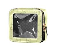 Piccola borsa di trucco trasparente dell'orso divertente giallo per la borsa cosmetica della borsa per il viaggio