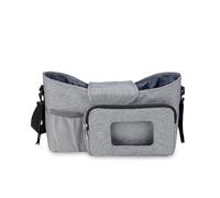 Piccola borsa for pannolini for passeggino con portabicchieri isolato e tracolla, mini custodia for passeggino for esterni Per La Raccolta Di Salviette, Pannoli(Gray)
