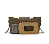 Piccola borsa for pannolini for passeggino con portabicchieri isolato e tracolla, mini custodia for passeggino for esterni Per La Raccolta Di Salviette, Pannoli(Brown)