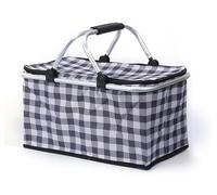 Piccola borsa frigo isolata, con manico, grande cestino da picnic isolato, pieghevole, con fodera impermeabile, borsa for la spesa, for campeggio, escursionismo, picnic, gite al lago, vacanze in famig