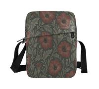 Piccola borsa messenger da donna a tracolla piccole borse da donna casual borse con cinturino regolabile per uso quotidiano all'aperto quotidiano - William Morris Petunia Pattern