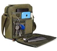 Piccola borsa messenger da uomo, in tela, casual, a tracolla, borsa da viaggio, borsa da viaggio, borsa a tracolla, borsa vintage leggera Verde militare Outshine