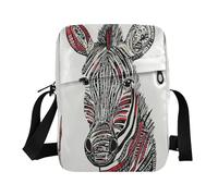 piccola borsa messenger per gli uomini borse a tracolla Cross Over borsa donna borse a tracolla tracolla regolabile per viaggio divertenti zebre bianco