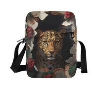 piccola borsa messenger per gli uomini Piccola borsa a tracolla per le donne borse a tracolla borsa a tracolla borse a tracolla tracolla regolabile per casual leopardo che rompe attraverso il muro di