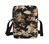 piccola borsa messenger per gli uomini Piccole Borse a tracolla per le donne Borsa a tracolla da donna Borsa a tracolla Tracolla Regolabile per la scuola Samurai Giapponese Nuvola Fiore Nero