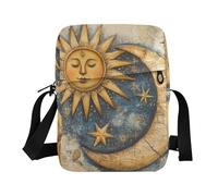 Piccola borsa messenger per le donne Borsa a tracolla Crossover Borsa a tracolla Borse a tracolla per le donne Tracolla Regolabile per Casual Boho Vintage The Sun The Moon