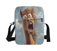 piccola borsa messenger per le donne borsa a tracolla per donna borse quotidiane borsa a tracolla tracolla regolabile scuola cartone animato divertente cavallo paura