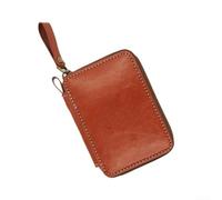 Piccola borsa organizer per esche artificiali impermeabile PU marrone | Dimensioni 11 x 8,5 x 2 cm, si adatta alle tasche, facile da trasportare, design compatto per la pesca a mosca