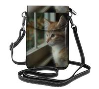 Piccola borsa per cellulare 19,3 x 12,4 cm, con stampa WHJSSF The Thinker at the Window alla moda, pratica, multifunzionale in pelle a tracolla con patta per telefono da donna