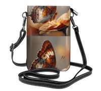 Piccola borsa per cellulare 19,3 x 12,4 cm, motivo YYHHAOFA sul retro di una farfalla immagine alla moda, pratica, multifunzionale in pelle a tracolla custodia per telefono da donna