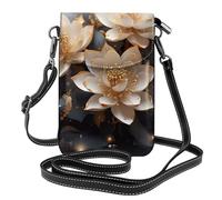Piccola borsa per cellulare 19,3 x 12,4 cm YYHHAOFA Bohemian Golden Lotus Picture alla moda, pratica, multifunzionale in pelle a tracolla custodia per telefono da donna