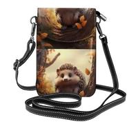 Piccola borsa per cellulare 19,3 x 12,4 cm YYHHAOFA Little hedgehog on the tree Picture Fashionable, pratico, multifunzionale in pelle Crossbody Flap Phone Case per le donne