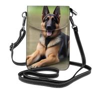 Piccola borsa per cellulare 19,3 x 12,4 cm YYHHAOFA Pastore Tedesco Immagine Moda Pratica Multifunzionale Pelle Crossbody Flap Custodia per telefono per le donne