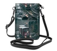 Piccola borsa per cellulare 19,3 x 12,4 cm YYHHAOFA Piccolo treno su binari immagine alla moda, pratica, multifunzionale in pelle a tracolla con patta per telefono da donna