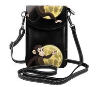 Piccola borsa per cellulare 19,3 x 12,4 cm YYHHAOFA The Monkey Who Stole the Moon Picture Fashion, pratica, multifunzionale in pelle a tracolla con patta per telefono da donna