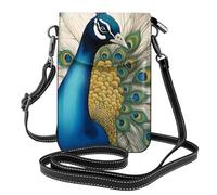 Piccola borsa per cellulare 19,3 x 12,4 cm YYHWHJDE bellissimo motivo pavone alla moda, pratico e multifunzionale per passeggiate, campeggio, shopping, viaggi