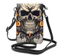 Piccola borsa per cellulare 19,3 x 12,4 cm YYHWHJDE Fire Skull Pattern alla moda, pratica e multifunzionale per passeggiate, campeggio, shopping, viaggi