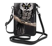 Piccola borsa per cellulare 19,3 x 12,4 cm YYHWHJDE motivo gufo tarda notte alla moda, pratico, multifunzionale in pelle a tracolla custodia per telefono da donna