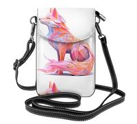 Piccola borsa per cellulare 19,3 x 12,4 cm YYHWHJDE Origami Volpe Pattern Moda Pratica, Multifunzionale Pelle Crossbody Flap Custodia per telefono per le donne