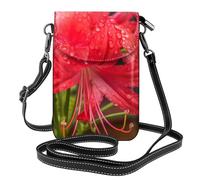 Piccola borsa per cellulare 19,3 x 12,4 cm YYHWHJDE Red Spider Lily Pattern alla moda, pratica, multifunzionale in pelle a tracolla custodia per telefono da donna
