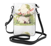 Piccola borsa per cellulare 19,3 x 12,4 cm YYHWHJDE The Shy Little Sheep Pattern alla moda, pratica, multifunzionale in pelle a tracolla custodia per telefono da donna