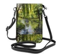 Piccola borsa per cellulare 19,3 x 12,4 cm YYHWHJDE Willow Trees By The Pond modello alla moda, pratica, multifunzionale in pelle a tracolla custodia per telefono da donna