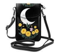 Piccola borsa per cellulare 19,6 x 12,4 cm WHJSSF La luna nei fiori spezzati stampe alla moda, pratica, multifunzionale in pelle a tracolla custodia per telefono da donna