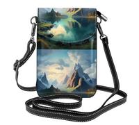 Piccola borsa per cellulare 19,6 x 12,4 cm YYHHAOFA Belle montagne e fiumi immagine alla moda, pratica, multifunzionale in pelle a tracolla custodia per telefono con patta per le donne
