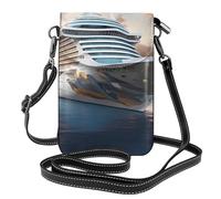 Piccola borsa per cellulare 19,6 x 12,4 cm YYHWHJDE Cool Cruise Ship modello alla moda, pratica, multifunzionale in pelle a tracolla custodia per telefono da donna