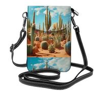 Piccola borsa per cellulare 19,6 x 12,4 cm YYHWHJDE Il territorio del cactus modello alla moda, pratico, multifunzionale in pelle a tracolla custodia per telefono da donna