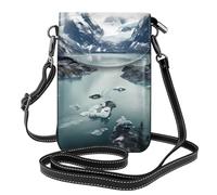 Piccola borsa per cellulare 7,6 x 4,9 pollici YYHWHJDE Glacier Fjord, Alaska modello alla moda, pratico, multifunzionale in pelle a tracolla custodia per telefono da donna