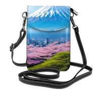 Piccola borsa per cellulare 7,6 x 4,9 pollici YYHWHJDE Mt. Fuji all'inizio della primavera modello alla moda, pratico, multifunzionale in pelle a tracolla custodia per telefono da donna