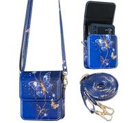 Piccola borsa per cellulare Crossbody per Samsung Galaxy Z Flip 6, Portafoglio per cellulare per le donne Usato come borsa per telefono per Flip e Holster per Samsung Galaxy Z Flip 6, Purple Butterfly