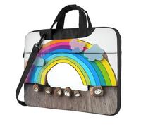 Piccola borsa per computer portatile arcobaleno per uomo donna borsa per computer portatile borsa a tracolla borsa messenger, Nero, 13 inch