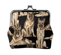 Piccola borsa per il trucco con cane pastore tedesco, mini borsa portatile per cosmetici, per palestra e uso quotidiano, Nero , Taglia unica, Portamonete