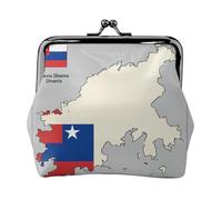 Piccola borsa per il trucco con mappa topografica della Slovenia, borsa per riporre carte di credito con lucchetto a bacio, borsa per riporre carte di credito, borsa multifunzione retrò compatta,