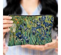 Piccola borsa per il trucco con pittura a olio, borse cosmetiche da viaggio con fiori, piccola borsa cosmetica portatile, borsa per trucco di grande capacità per donne, amanti dell'arte regali per