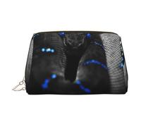 Piccola borsa per il trucco con stampa 3D a serpente borsa portatile in pelle borsa per cosmetici da viaggio organizer per donne, cerniera dorata, Oro, One Size, Astuccio per trucchi
