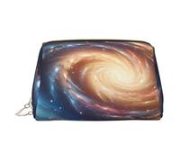 Piccola borsa per il trucco con stampa di energia cosmica a spirale spaziale borsa portatile in pelle borsa per cosmetici da viaggio organizer per donne, cerniera dorata, Oro, One Size, Astuccio per