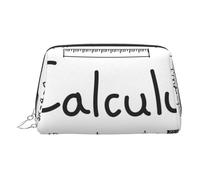 Piccola borsa per il trucco con stampa di matematica geometria g alcolo borsa per il trucco in pelle portatile borsa per cosmetici da viaggio organizer per donne, cerniera dorata, Argento, One